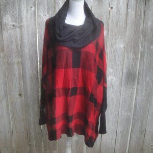 NEW Joseph A. Buffalo Sweater 3X Plaid Red and Black Pullover Preppy Cozy